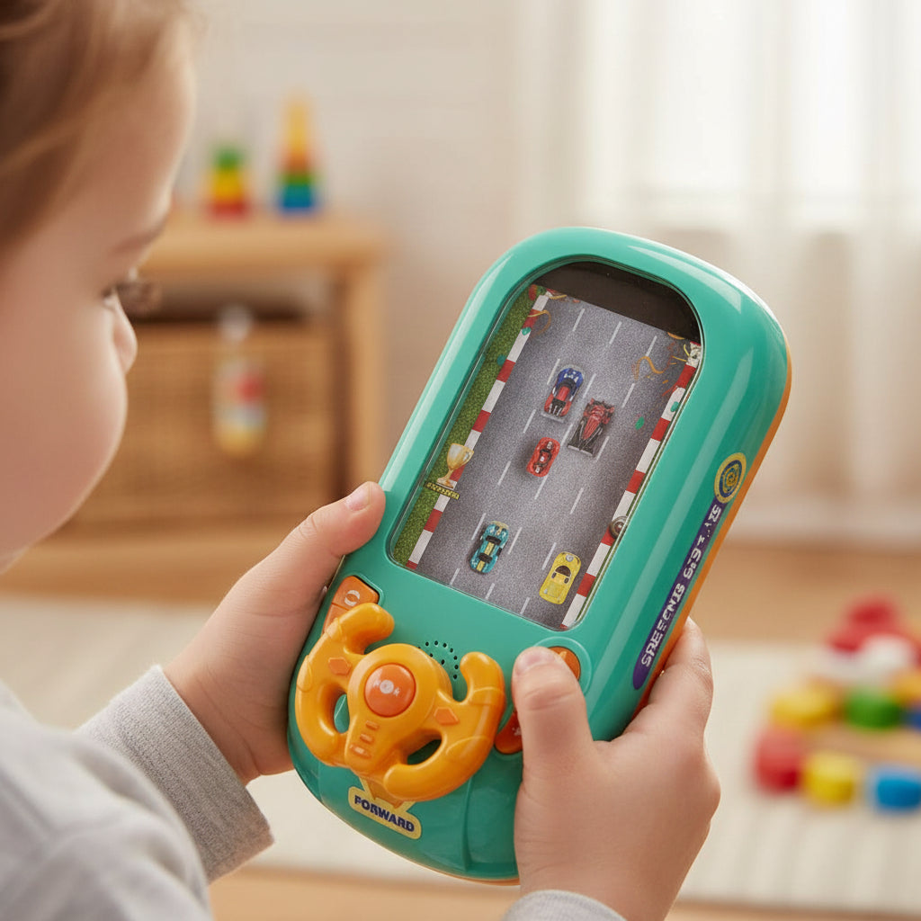 Interactive Steering Wheel Toy with 200 Challenges – Screen-Free Racing Game for Kids