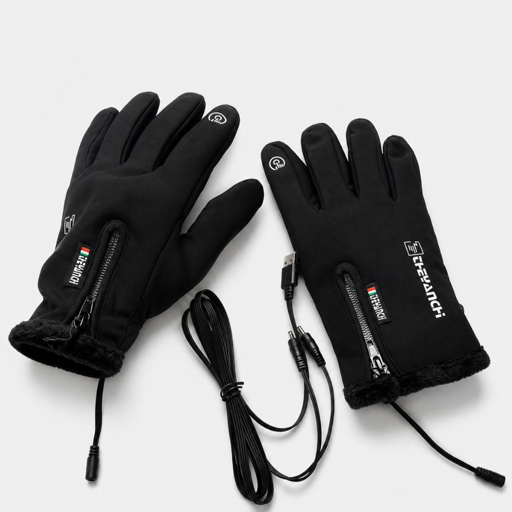 USB Heated Winter Gloves With Touchscreen Fingertips And Water-Repellent Nylon Shell - Image 1