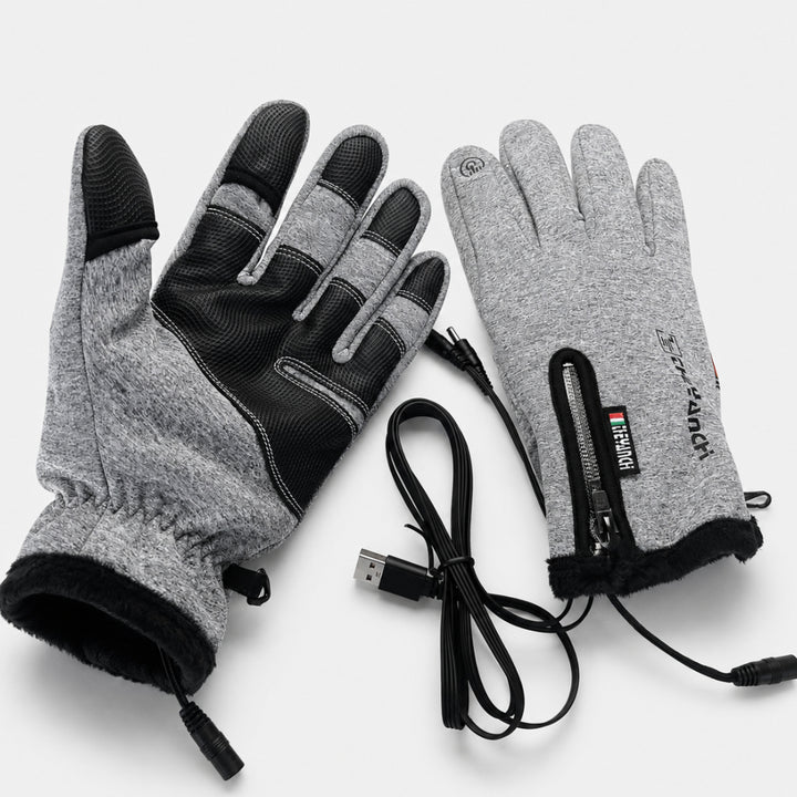USB Heated Winter Gloves With Touchscreen Fingertips And Water-Repellent Nylon Shell - Image 3