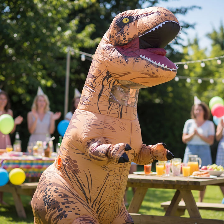 Halloween Inflatable Costume Dinosaur Blow Up T-Rex Outfit With Instant Inflation - Image 1