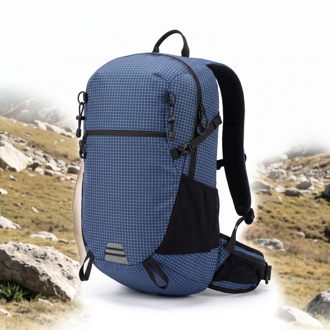 Lightweight Hiking Backpack with Secure Daypack Trekking and Pattern - Black