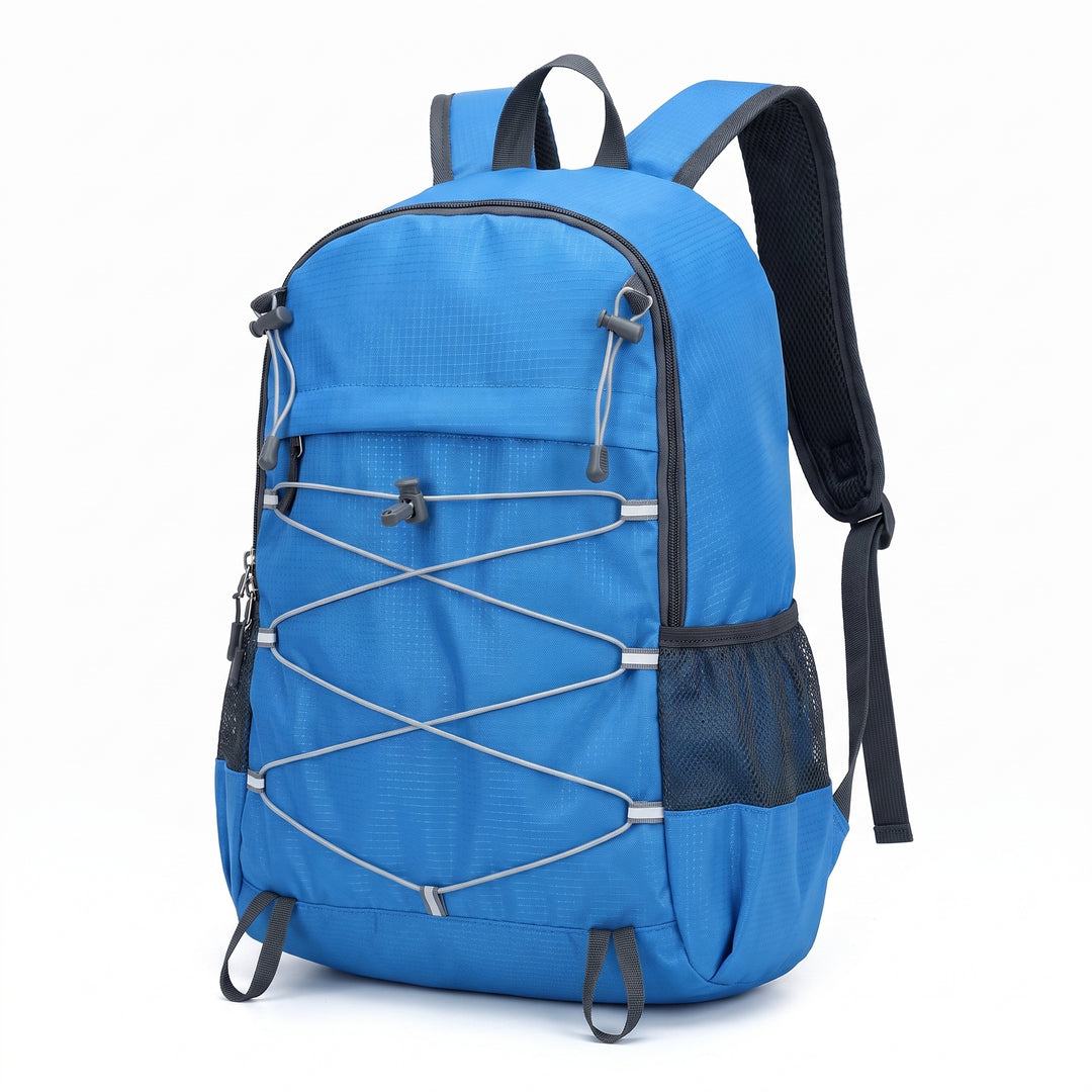 Lightweight Backpack with Adjustable Compact Design and Cord-Closure - Black
