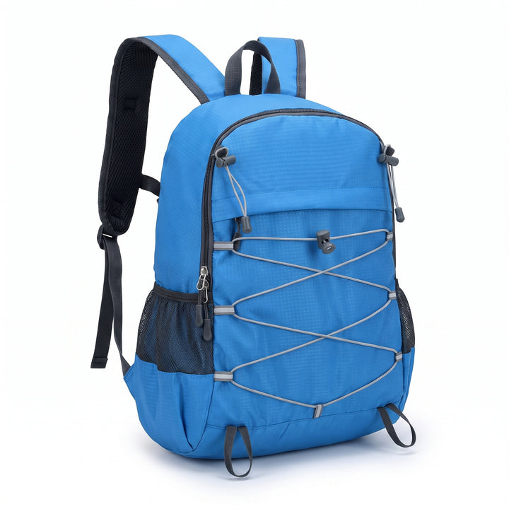 Lightweight Backpack with Adjustable Compact Design and Cord-Closure - Dark Blue