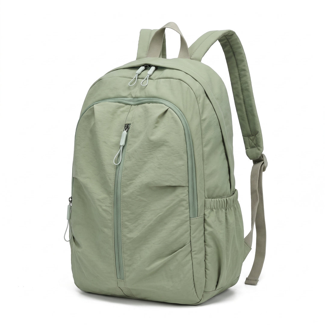 Multifunction Travel Backpack with Adjustable Straps and Side Pockets - Light Green