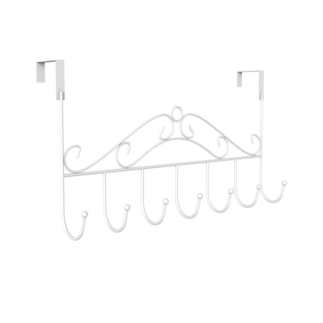 Wall Mounted Coat Rack with Flattering Decorative Hooks and Scrollwork Design - Image 1