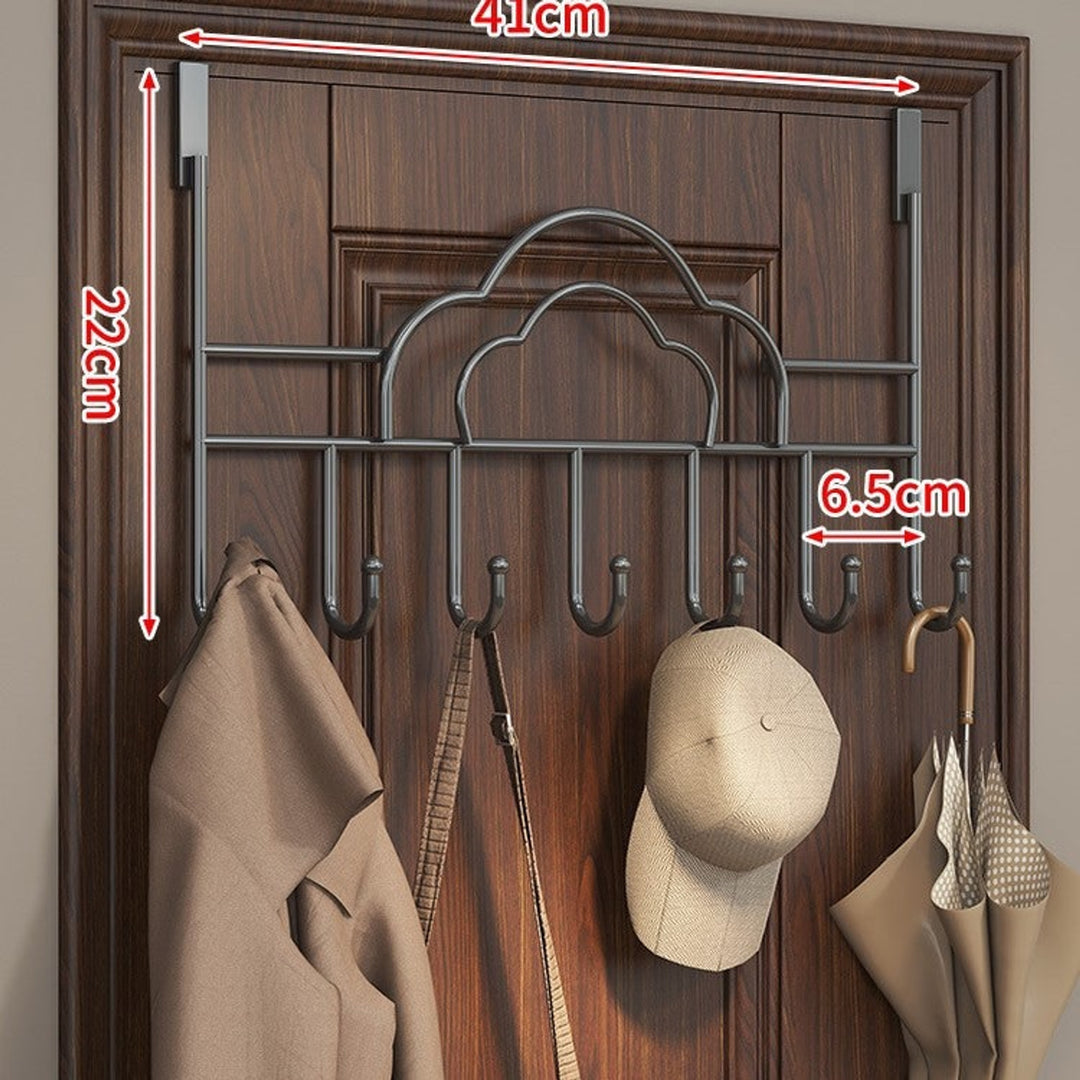 Wall Mounted Coat Rack with Streamlined Cloud Shape and Hooks - Image 2