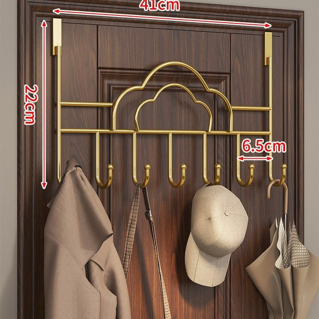 Wall Mounted Coat Rack with Streamlined Cloud Shape and Hooks - Image 3