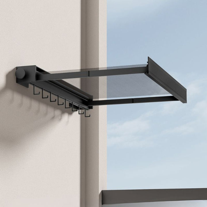 Wall Mounted Drying Rack Foldable Drying Rack With Mesh Surface And Hooks Space-Saving Wall Mount Design - Image 5