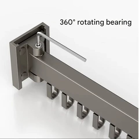 Wall Mounted Drying Rack With Retractable 3-Fold Bar And High Load Capacity Folds Compactly Against Wall For Space-Saving Storage - Image 12