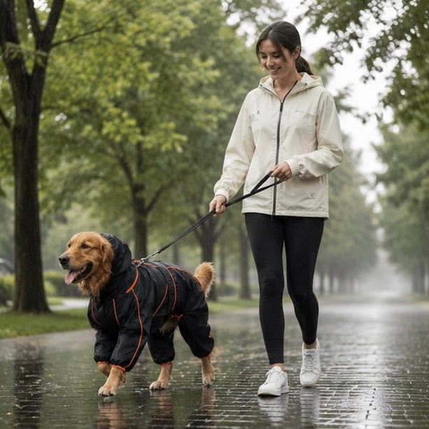 Waterproof Dog Raincoat With Legs For Large Dogs Windproof Snowproof Pet Jacket - Image 11