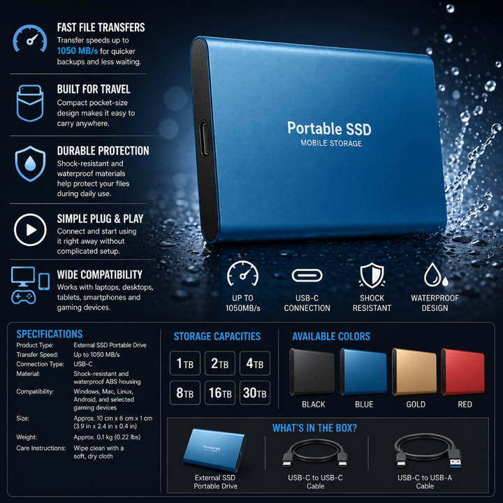 Waterproof External Ssd Portable Usb-C Usb Ssd - Image 5
