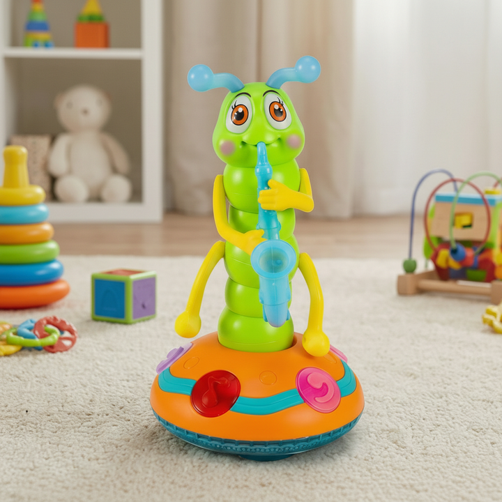 Musical Crawling Baby Toy Spinning Caterpillar with Lights