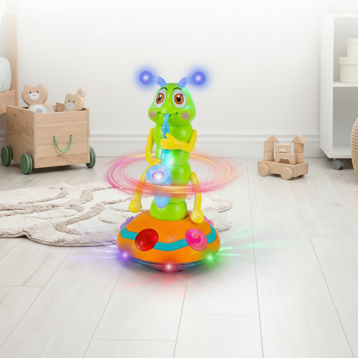 Musical Crawling Baby Toy Spinning Caterpillar with Lights