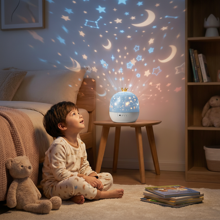 Sterrenprojector voor kinderen – LED nachtlampje met thema-schijven