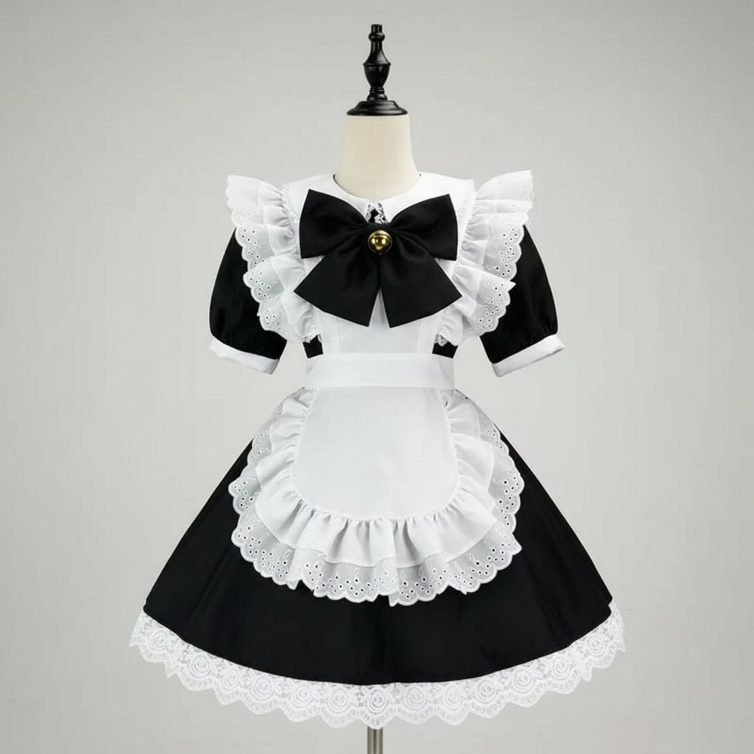 Women's Halloween Costume French Maid Dress With Charming Character Design And Attached Apron For Plus Size Party Wear - Image 10