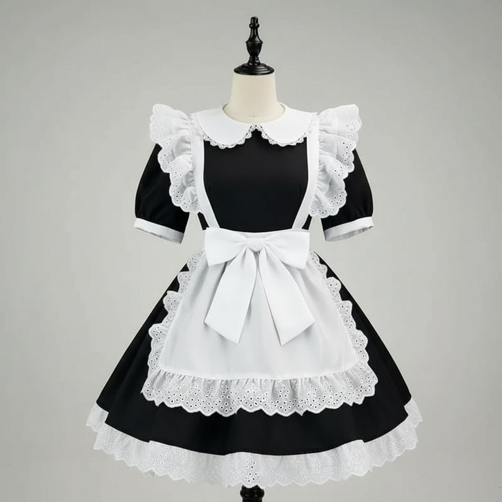 Women's Halloween Costume French Maid Dress With Charming Character Design And Attached Apron For Plus Size Party Wear - Image 9