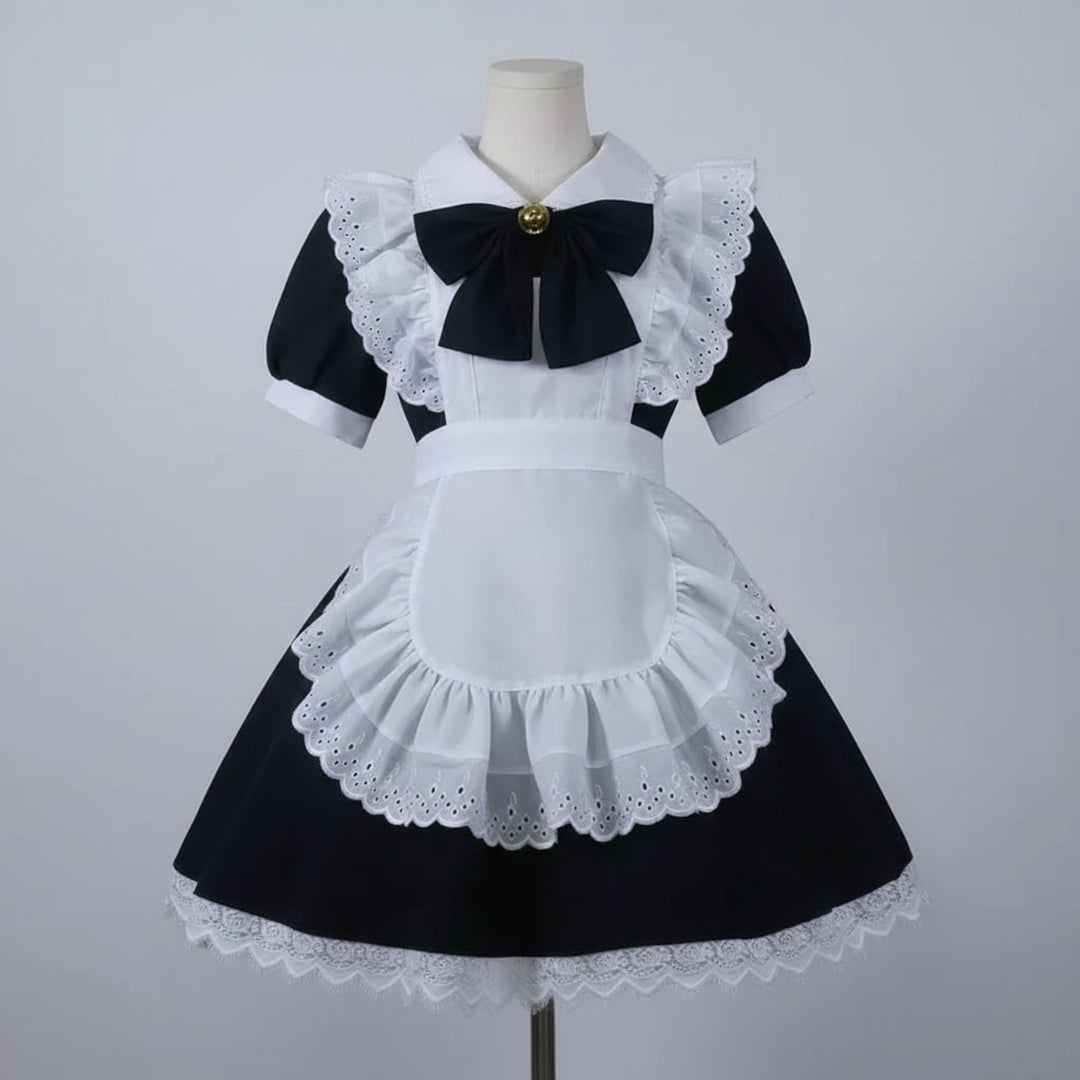 Women's Halloween Costume French Maid Dress With Charming Character Design And Attached Apron For Plus Size Party Wear - Image 2