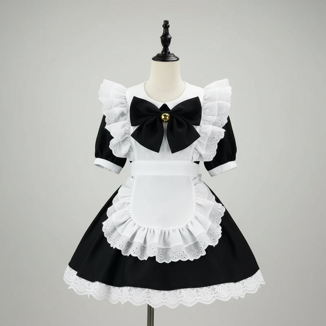 Women's Halloween Costume French Maid Dress With Charming Character Design And Attached Apron For Plus Size Party Wear - Image 8