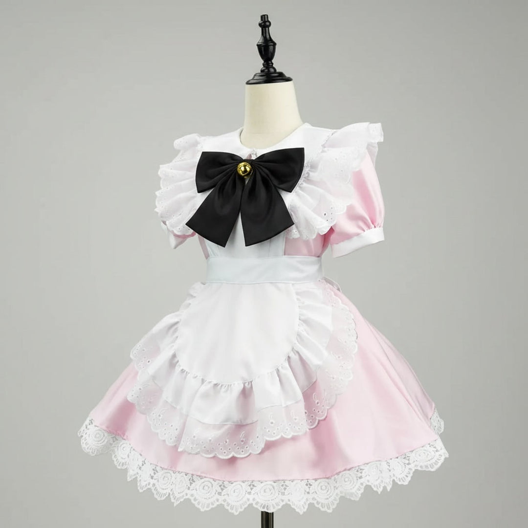 Women's Halloween Costume French Maid Dress With Charming Character Design And Attached Apron For Plus Size Party Wear - Image 6