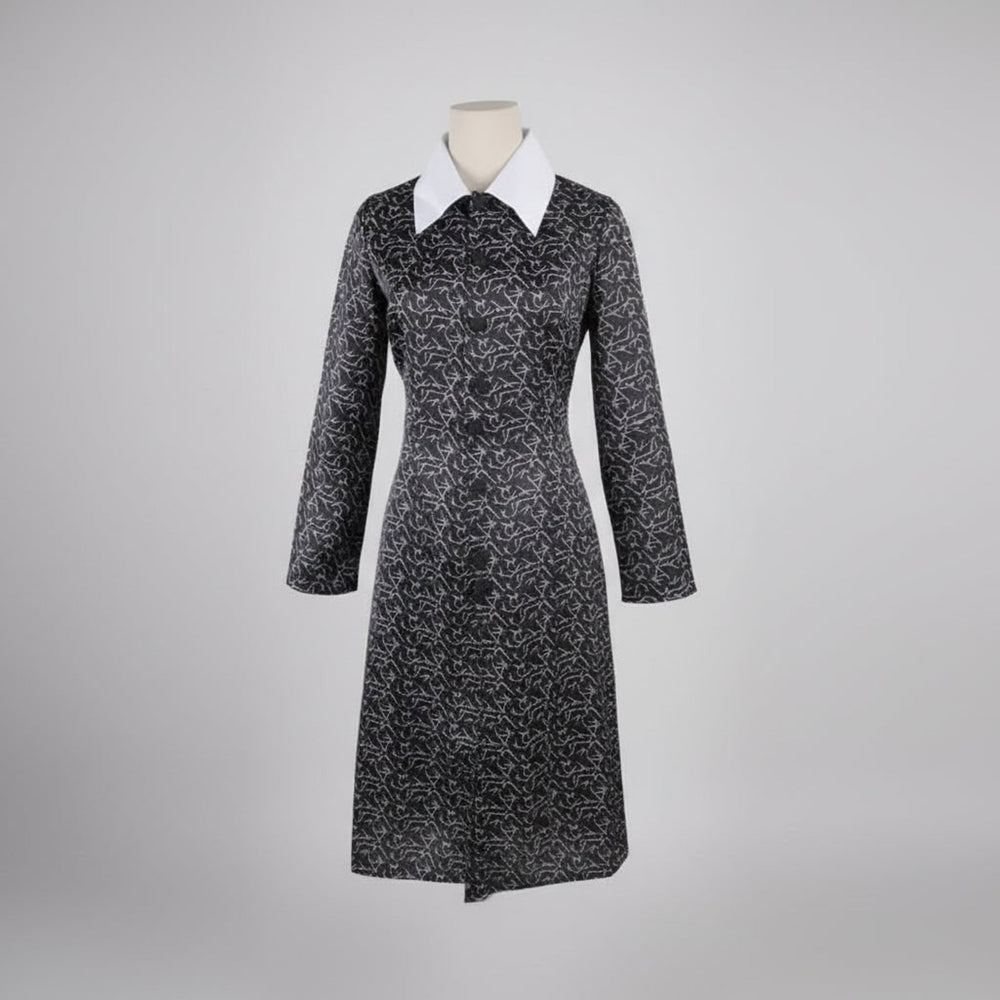 Women's Halloween Costume Gothic Schoolgirl Dress With White Collar And Long Sleeves For Iconic Aesthetic - Image 3