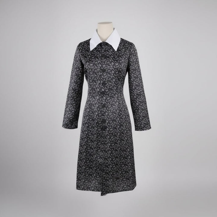 Women's Halloween Costume Gothic Schoolgirl Dress With White Collar And Long Sleeves For Iconic Aesthetic - Image 3