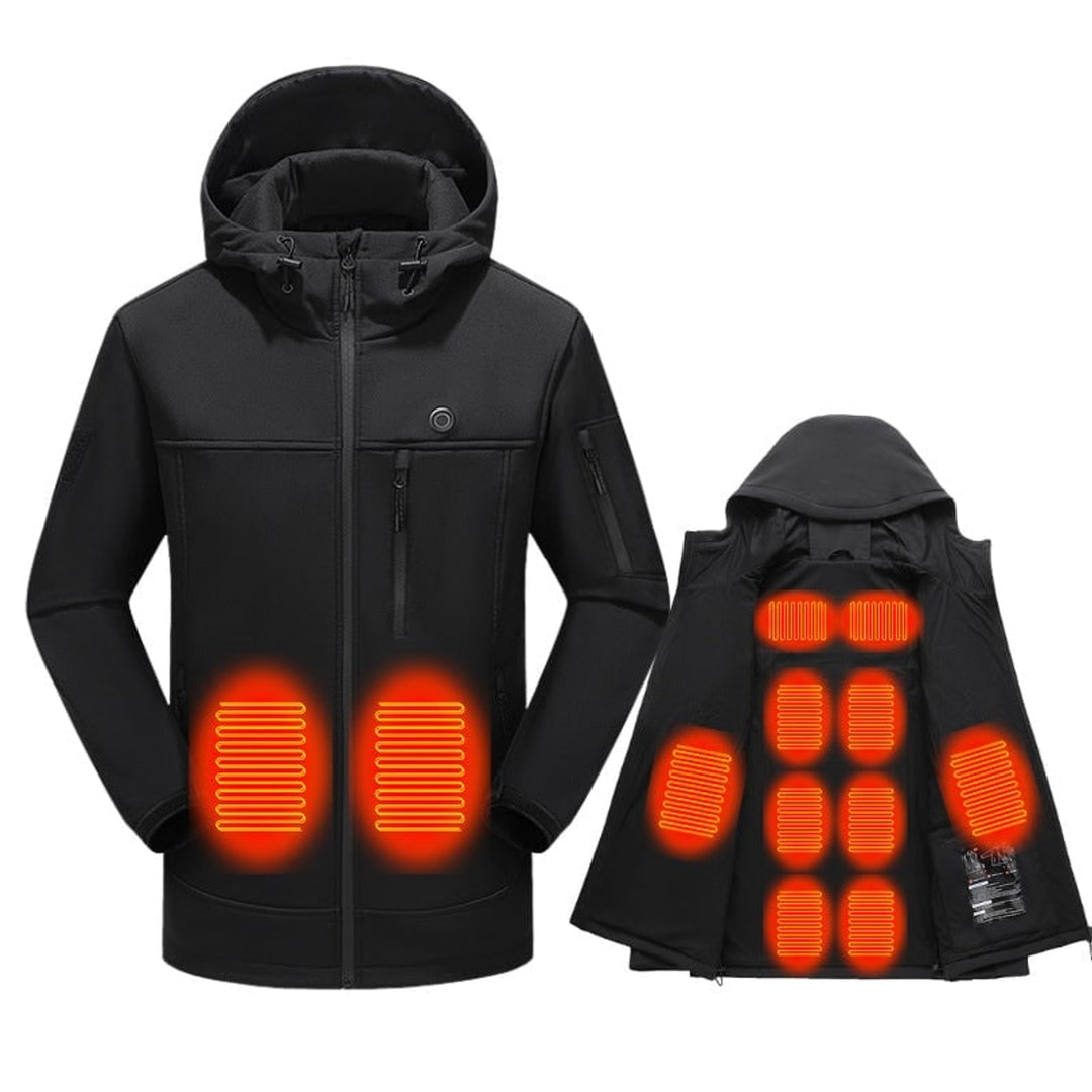 Women's Heated Softshell Jacket Electric Full Zip With Hood USB Power Adjustable Drawcord - Image 1
