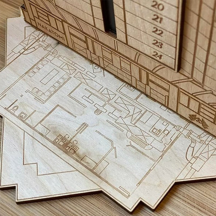 Wooden Advent Calendar Die Hard Nakatomi Plaza With Rotating Hans Gruber Figure - Image 6