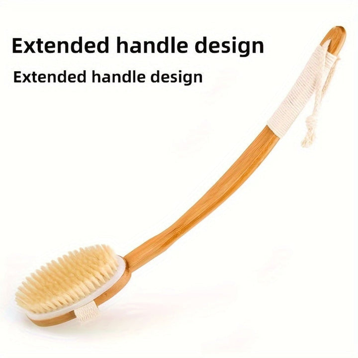 Wooden Bath Brush With Natural For Exfoliating Back Scrubber - Image 5