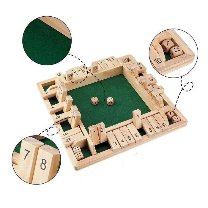 Wooden Board Game With Dice Educational Strategy Game - Image 3