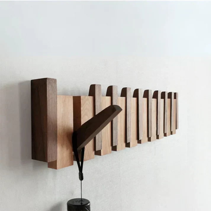 Wooden Coat Rack with Streamlined Wall-Mounted Design and Angled Hooks - Image 10