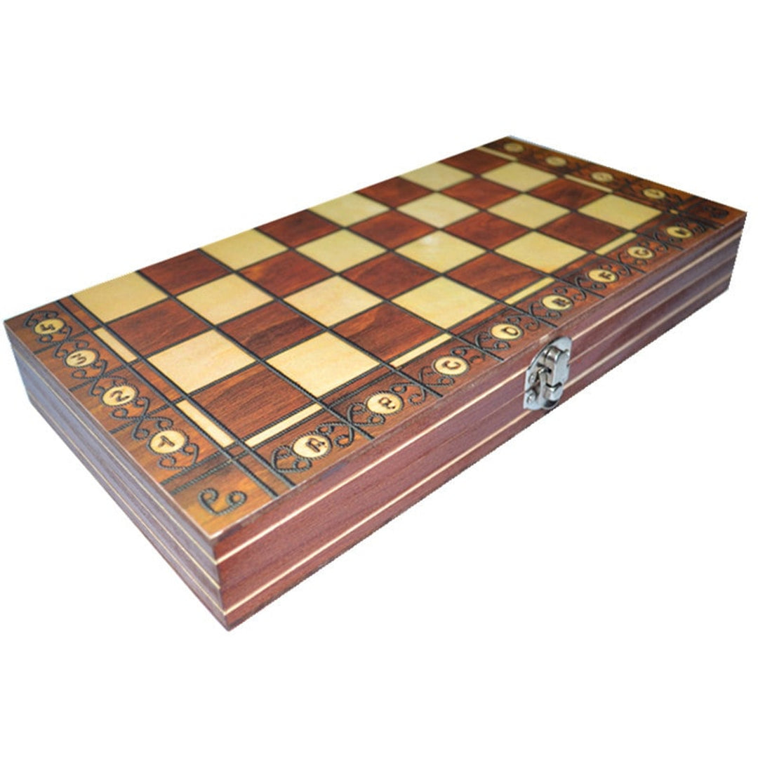 Wooden Magnetic 3 In 1 Chess Set With Folding Board - Image 5