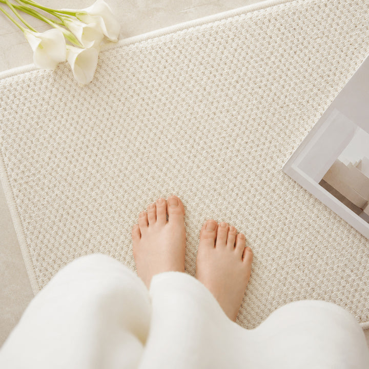 Woven Texture Absorbent Door Mat With Non-Slip Backing Quick Drying And Machine Washable - Image 4